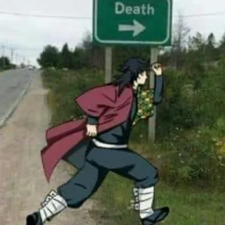 🌊 Death аниме, бег, знак, смерть, манга, юмор telegram sticker