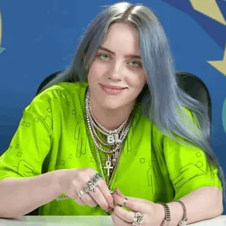 🌊 Billie Eilish BL piosenkarz, muzyka, celebryta, gwiazda pop, styl, Billie Eilish telegram sticker
