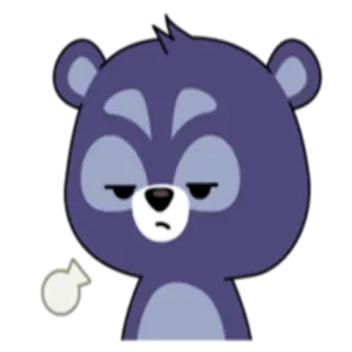 😒 ours, mignon, dessin animé, animal, sommeil, autocollant telegram sticker
