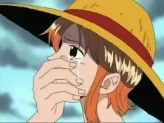 😢 Nami One Piece 애니메이션, 울음, 슬픈, 소녀, 나미, 원피스, 캐릭터 telegram sticker