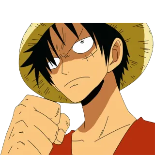😠 Monkey D. Luffy One Piece Monkey D. Luffy, One Piece, Anime, Manga, Pirate, Chapeau de paille whatsapp sticker