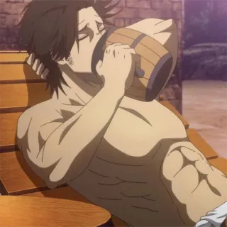 🚬 Yami Sukehiro Black Clover Anime, Homme, Boire, Détente, Yami Sukehiro, Black Clover telegram sticker