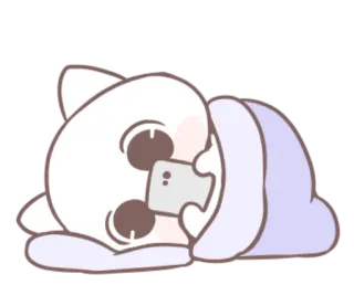 🐱 猫, 可爱, 动物, 睡觉, 手机, 卡哇伊, 卡通, 放松 telegram sticker
