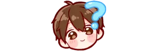 ❔ Anime, Pytanie, Słodkie, Kreskówka, Chłopak telegram sticker