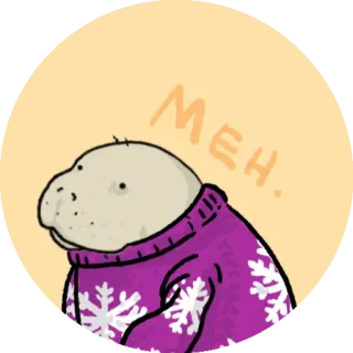 Lamentino the manatee whatsapp stickers