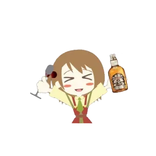 😄 Anime, Cartoni animati, Bere, Alcol, Bevanda, Festa whatsapp sticker