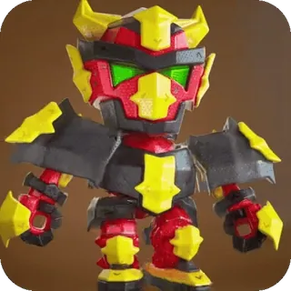 🕺 robot, đồ chơi, áo giáp, tượng nhỏ, đỏ, vàng, đen, thiết kế telegram sticker