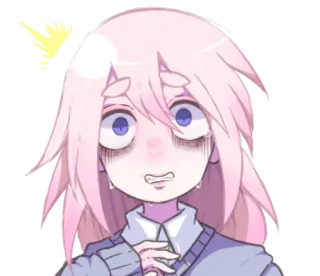 😳 anime, kartun, lelah, sedih, kelelahan, emosional telegram sticker