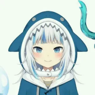🦈 Gawr Gura Anime, Vtuber, Hai, Gawr Gura, Süß, Charakter, Avatar telegram sticker
