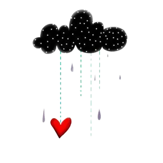 🌧 nube, lluvia, corazón, amor, tormenta, clima telegram sticker