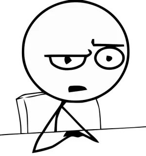 🤨 bonhomme allumette, dessin animé, confus, drôle, expression whatsapp sticker