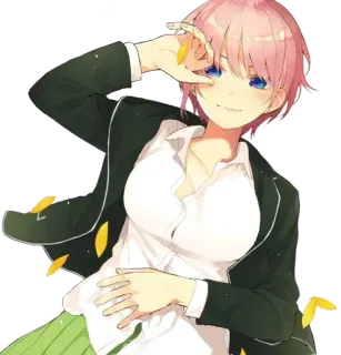 😊 anime, chica, pelo rosa, sonrisa, dibujos animados telegram sticker