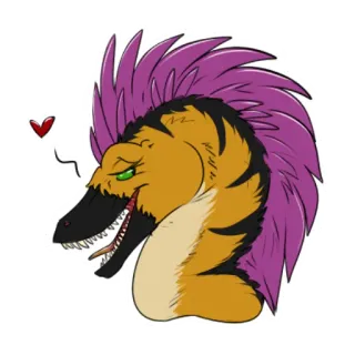 ❤️ 공룡, 수인, 만화, 파충류, 동물, 귀여운 telegram sticker