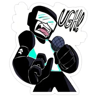 😱 Tankman Friday Night Funkin' UGH! tankman, friday night funkin, fnf, ugh, character, game whatsapp sticker