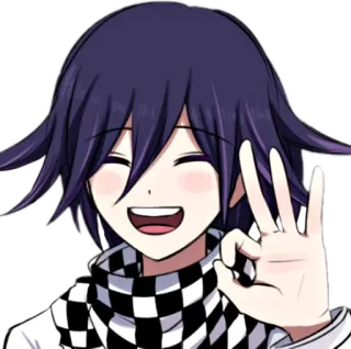 👌 Kokichi Oma Danganronpa V3: Killing Harmony 애니메이션, 캐릭터, 미소, 코키치 오마, 단간론파, OK 제스처 telegram sticker