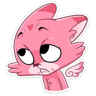 🥺 만화, 고양이, 동물, 분홍색, 귀여운, 스티커 telegram sticker