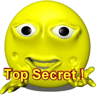 💅 Top Secret ! 秘密, 黄色, 表情符号, 机密 telegram sticker