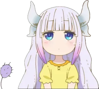 🙂 Kanna Kamui Miss Kobayashi's Dragon Maid Anime, Drago, Kawaii, Carino, Kanna, Chibi telegram sticker