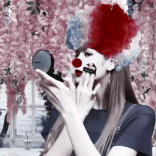 🤡 Pagliaccio, Trucco, Donna, Cosmetici, Ritratto, Intrattenimento whatsapp sticker