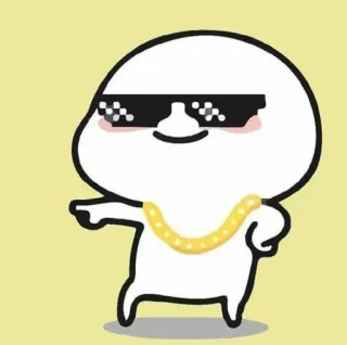 ✨ Desenho animado, Personagem, Óculos de sol, Legal, Estilo, Corrente de ouro, Engraçado telegram sticker