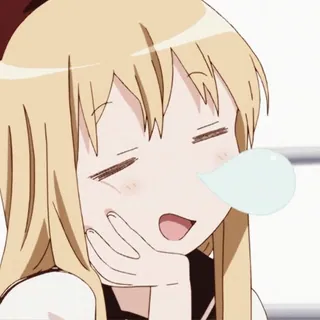 😴 anime, cartoon, girl, bubblegum, cute telegram sticker