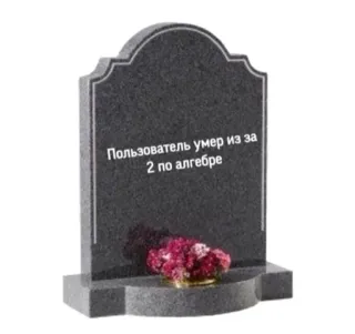 2⃣ Пользователь умер из за 2 по алгебре tombstone, death, algebra, failure, school, humor whatsapp sticker