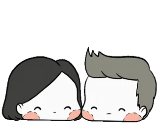 😊 cute, couple, kiss, cartoon, love, relationship telegram sticker