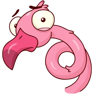 😰 Desenho animado, Pássaro rosa, Bobo, Engraçado, Personagem, Fofo, Flamingo telegram sticker