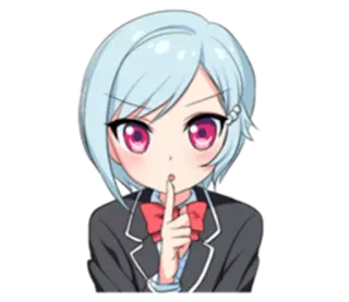 🤐 anime, manga, girl, shush, quiet, cute, character, secret telegram sticker