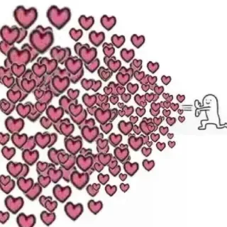❤ сердечки, любовь, милый, причудливый, мультик, человечек telegram sticker