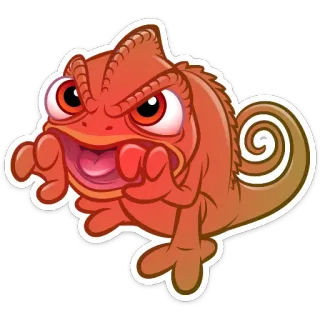 😡 caméléon, en colère, reptile, animal, dessin animé, sticker telegram sticker