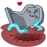😉 Zombie, Kuburan, Kartun, Lucu, Hati, Mayat hidup telegram sticker