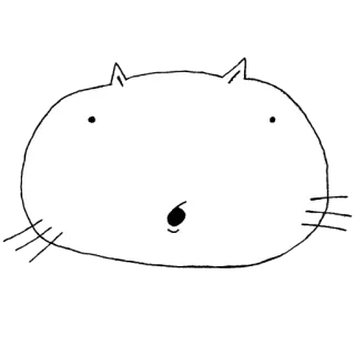 😦 Katze, Aufkleber, Tier, Weiß, Überrascht, Cartoon, Kawaii telegram sticker