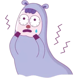 😱 dibujos animados, fantasma, asustado, morado, triste, lágrimas telegram sticker