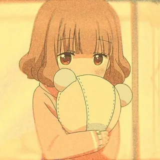 😒 anime, girl, teddy bear, cute, cartoon, kawaii telegram sticker