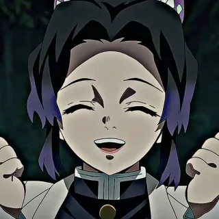 🦋 Shinobu Kocho Demon Slayer Shinobu Kocho, Demon Slayer, Anime, Manga, tersenyum, karakter, fanart telegram sticker