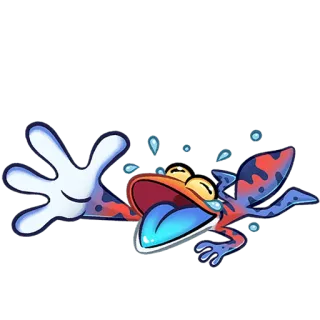 😂 erschöpft, Cartoon, Frosch, lustig, Ausdruck, schwindelig, Comic, Tier telegram sticker