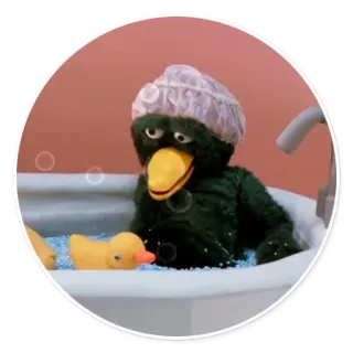 🐤 アヒル, お風呂, ラバーダック, シャボン玉, バスルーム, パペット telegram sticker