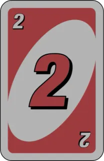 ❤️ UNO 2 card, number, red, game whatsapp sticker