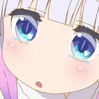 🌥 Kanna Kamui Miss Kobayashi's Dragon Maid anime, naga, gadis, menangis, sedih whatsapp sticker