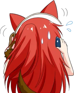 😓 Anime, Ansiedad, Sudor, Avergonzado, Pelo rojo telegram sticker