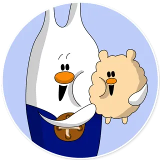 😄 cartoon, characters, cute, white, blue telegram sticker