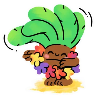 💃 Dessin animé, Noadkoko, Pokémon, Palmier, Plage, Île, Tropical telegram sticker