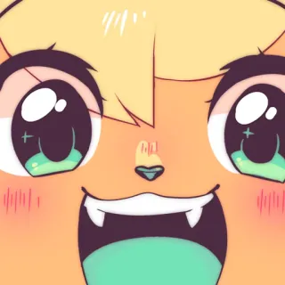 😃 anime, dibujos animados, cara, expresión, sonrisa telegram sticker