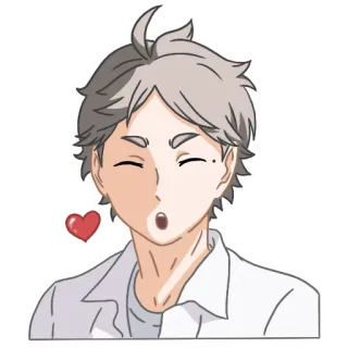 😘 Sugawara Koshi Haikyuu anime, haikyuu, sugawara, koshi, heart telegram sticker