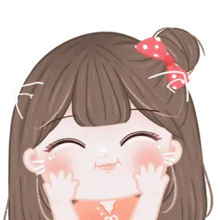 🍓 卡通, 可爱, 女孩, 卡哇伊, 贴纸 telegram sticker