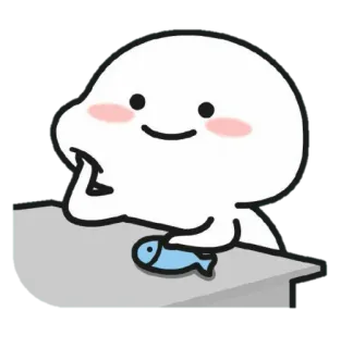 🍡 fofo, peixe, bolha, kawaii telegram sticker