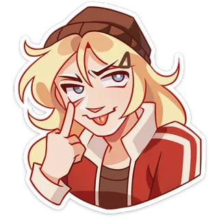 😛 漫画, イラスト, キャラクター, 失礼, 中指 whatsapp sticker