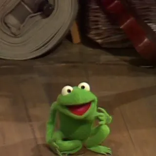 🙃 Kermit 커밋, 개구리, 머펫, 인형, 초록색 telegram sticker