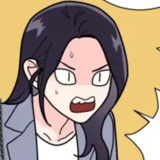 🔖 Anime, Dibujo animado, Mujer, Enfadada, Expresión, Frustrada whatsapp sticker